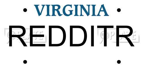 REDDITR Virginia License Plate