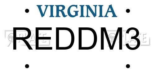 REDDM3 Virginia License Plate