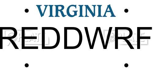 REDDWRF Virginia License Plate