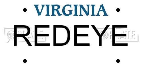 REDEYE Virginia License Plate