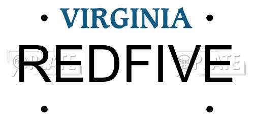 REDFIVE Virginia License Plate