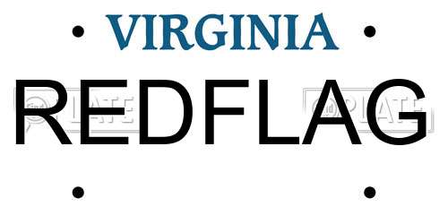 REDFLAG Virginia License Plate