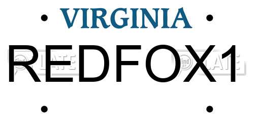 REDFOX1 Virginia License Plate