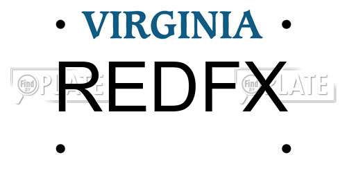 REDFX Virginia License Plate