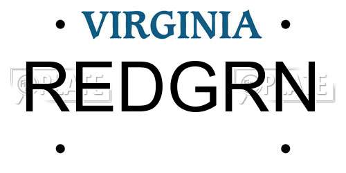 REDGRN Virginia License Plate