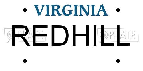 REDHILL Virginia License Plate