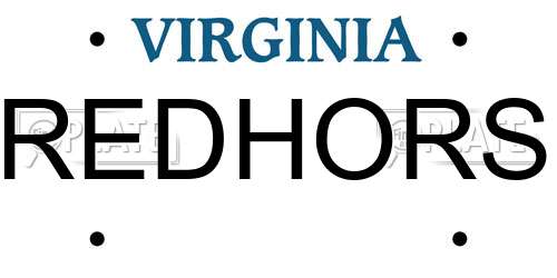 REDHORS Virginia License Plate