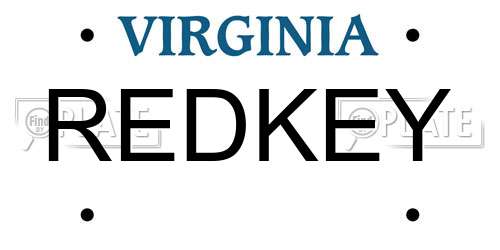 REDKEY Virginia License Plate