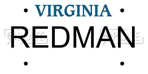 REDMAN Virginia License Plate