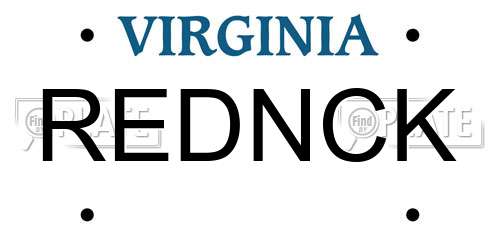 REDNCK Virginia License Plate