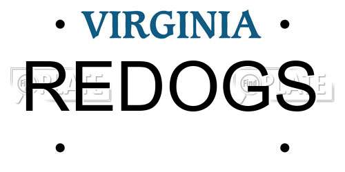 REDOGS Virginia License Plate