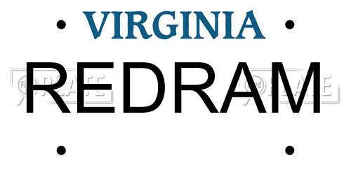 REDRAM Virginia License Plate