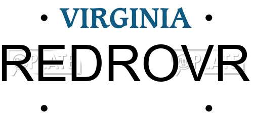 REDROVR Virginia License Plate