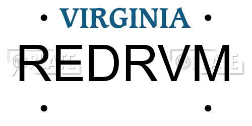 REDRVM Virginia License Plate