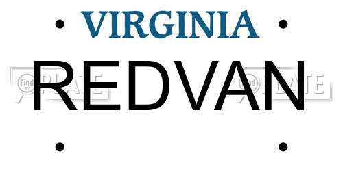 REDVAN Virginia License Plate