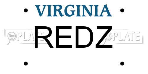 REDZ Virginia License Plate