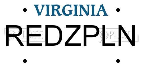 REDZPLN Virginia License Plate