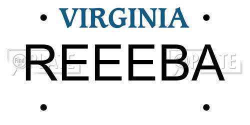 REEEBA Virginia License Plate