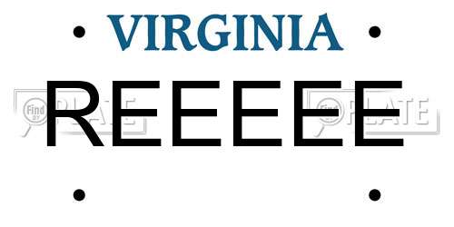 REEEEE Virginia License Plate