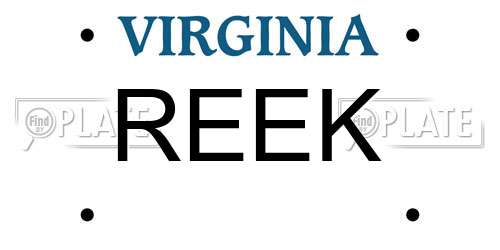 REEK Virginia License Plate
