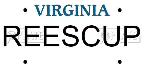 REESCUP Virginia License Plate