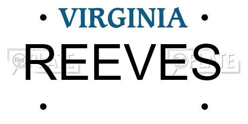 REEVES Virginia License Plate