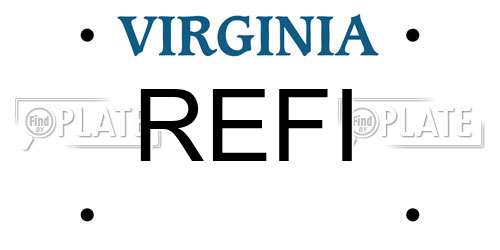REFI Virginia License Plate