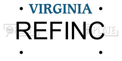 REFINC Virginia License Plate