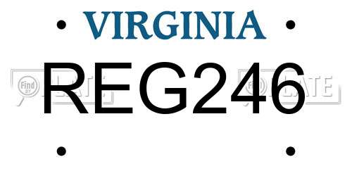 REG246 Virginia License Plate