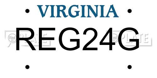 REG24G Virginia License Plate