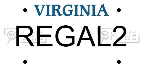 REGAL2 Virginia License Plate