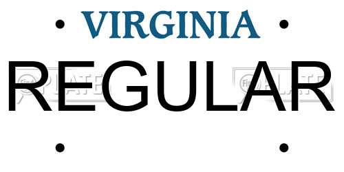 REGULAR Virginia License Plate