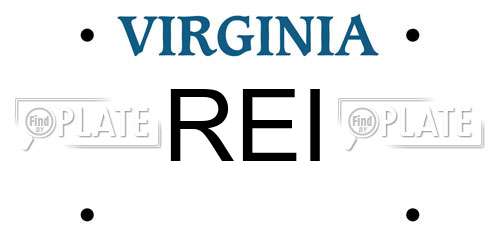 REI Virginia License Plate