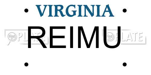 REIMU Virginia License Plate