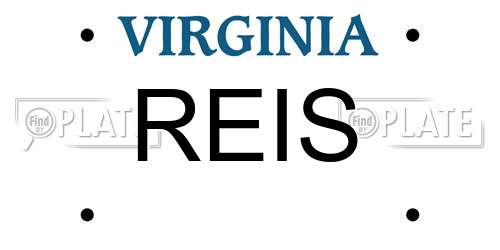 REIS Virginia License Plate