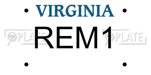 REM1 Virginia License Plate
