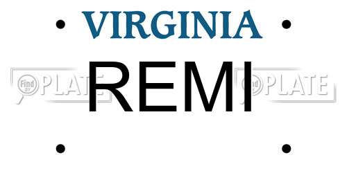 REMI Virginia License Plate