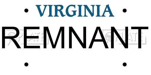 REMNANT Virginia License Plate