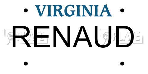 RENAUD Virginia License Plate