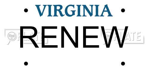 RENEW Virginia License Plate