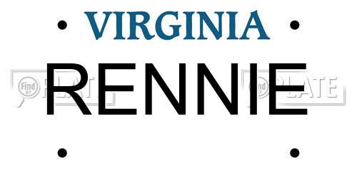 RENNIE Virginia License Plate