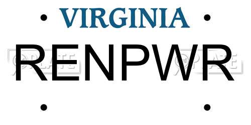 RENPWR Virginia License Plate