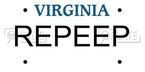 REPEEP Virginia License Plate