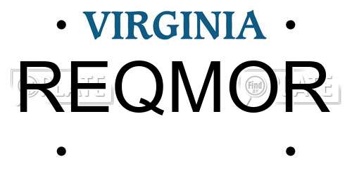 REQMOR Virginia License Plate