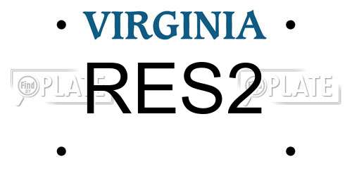 RES2 Virginia License Plate