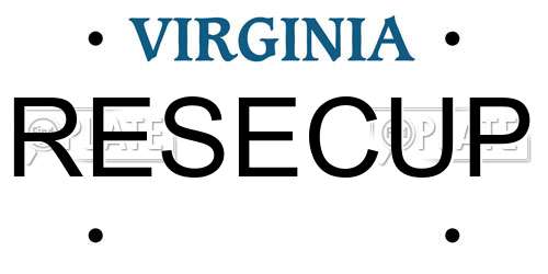 RESECUP Virginia License Plate