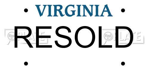 RESOLD Virginia License Plate