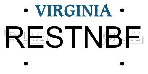 RESTNBF Virginia License Plate