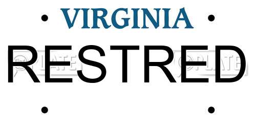 RESTRED Virginia License Plate