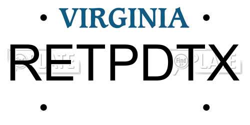 RETPDTX Virginia License Plate